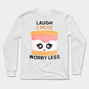 Laugh S'More Worry Less - Sad Brows Marshmallow Face Long Sleeve T-Shirt